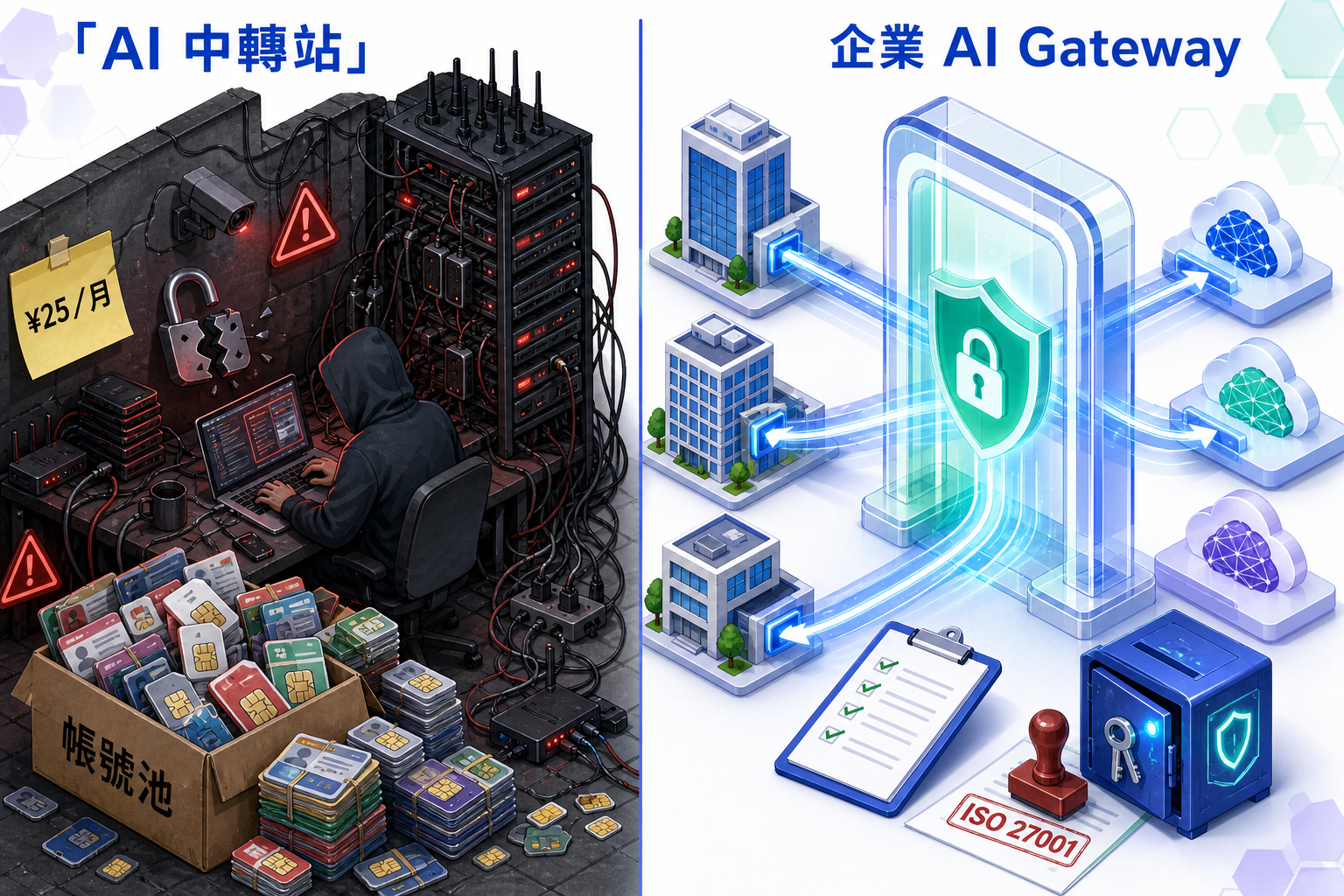 非公式 AI 中継サービスと企業向け AI Gateway の比較